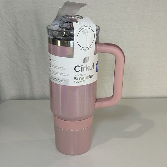 Cirkul Rose Shimmer 30oz All-Day StrawSip Double-Wall Stainless Steel Tumbler - Picture 1 of 4